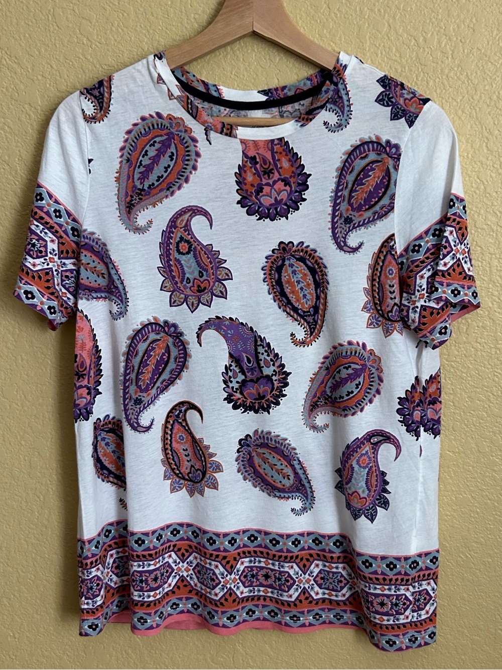 Tory Burch Paisley Print Short Sleeve Top
